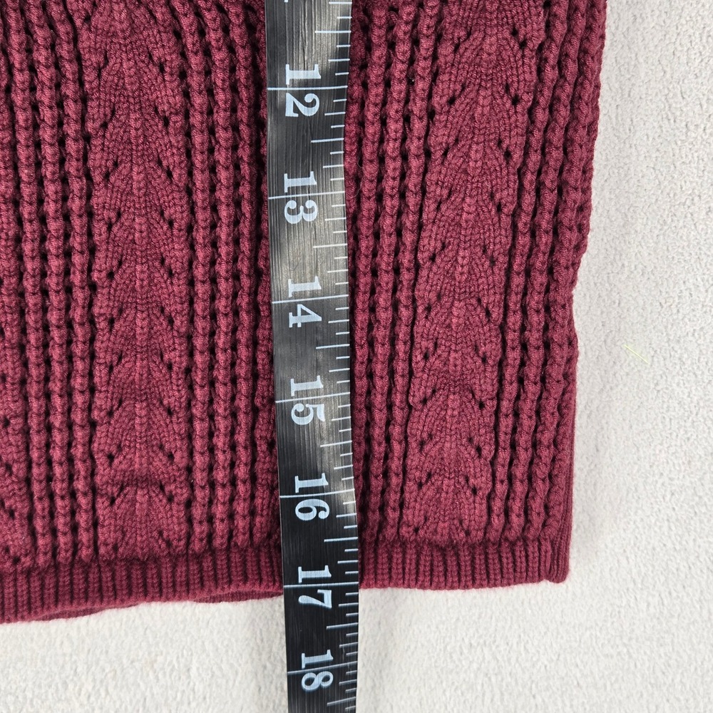 Aeropostale MEDIUM Short Sleeve Sweater Women Maroon Coquette Balletcore - Picture 4 of 7